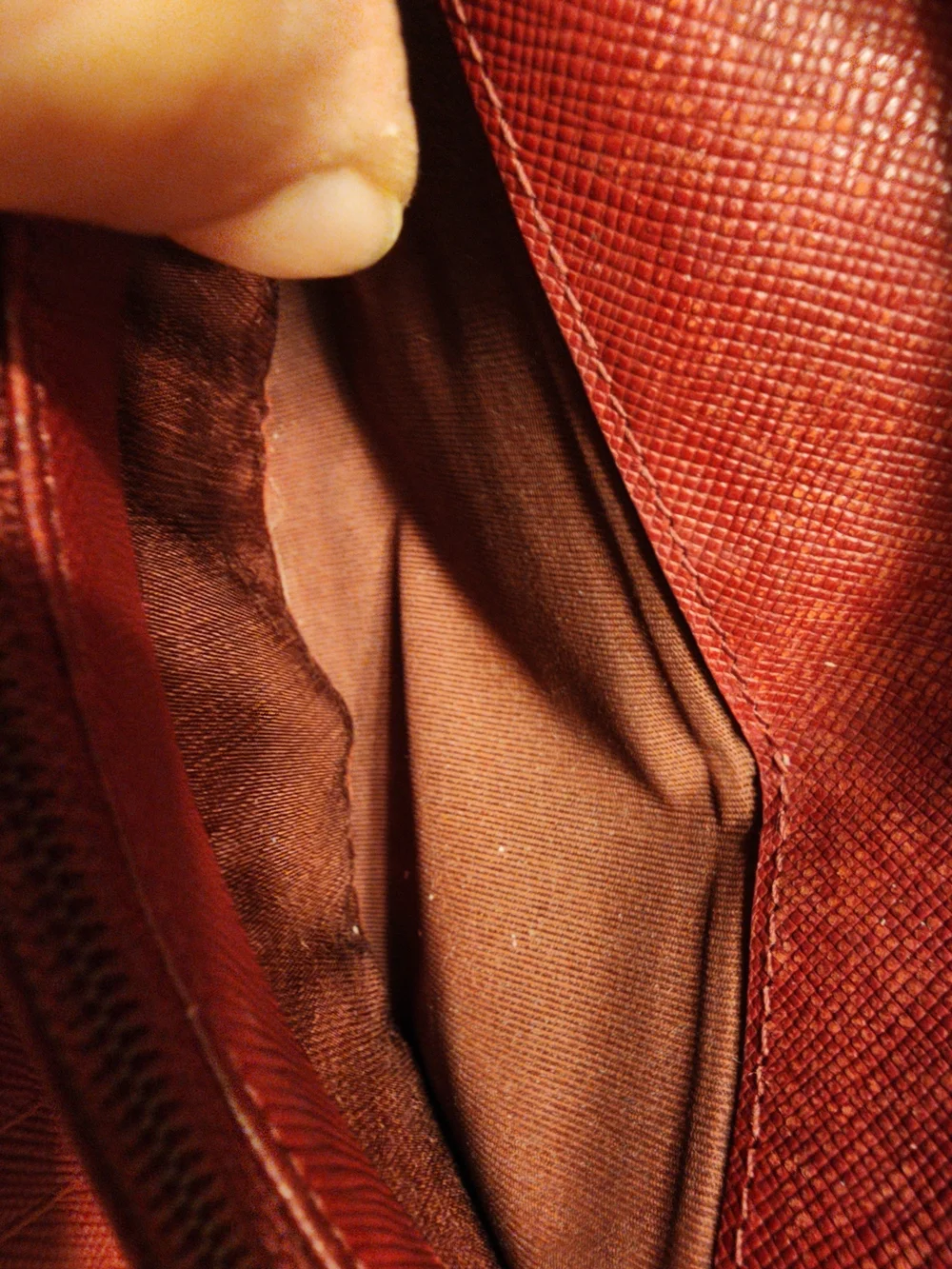 Burberry red embossed